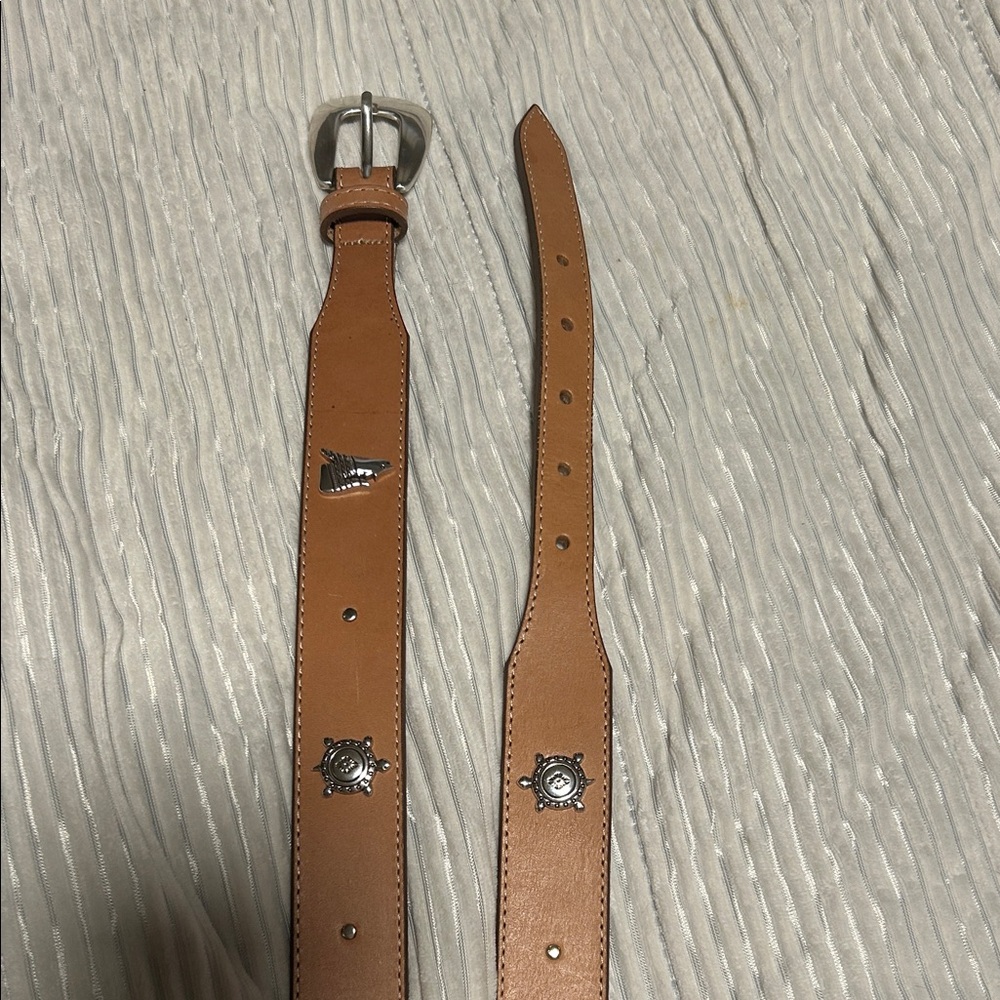 Brighton Brown Leather Men's Belt with Silver Buckle